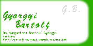 gyorgyi bartolf business card